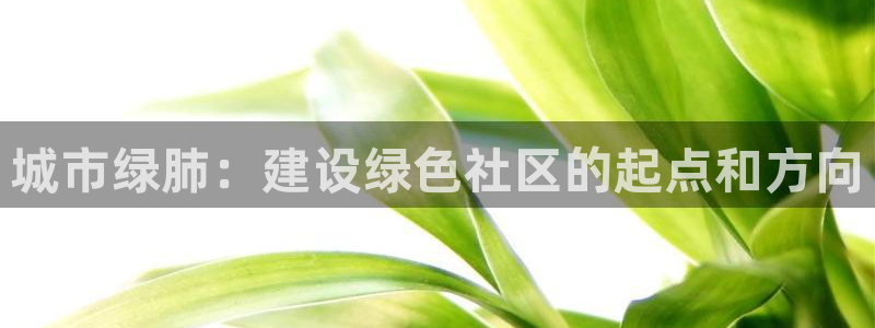 888新宝gg：城市绿肺：建设绿色社区的起点和方向